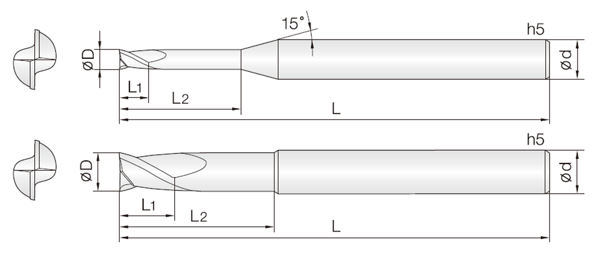2ECBN (CBNRippen-Schaftfräser)