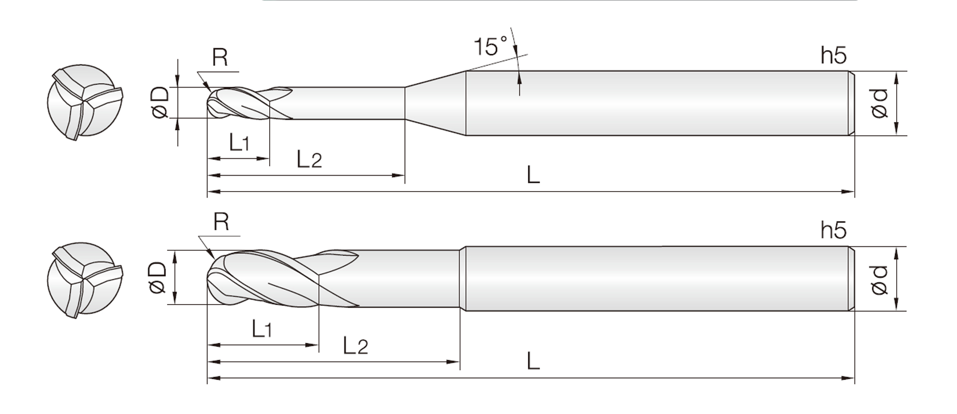 3JJRB (JJ Rib Ball End Mills)