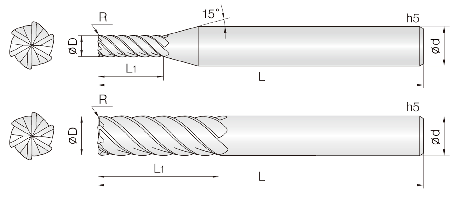 6JJCRL (JJ 45° Drall Torusfräser)