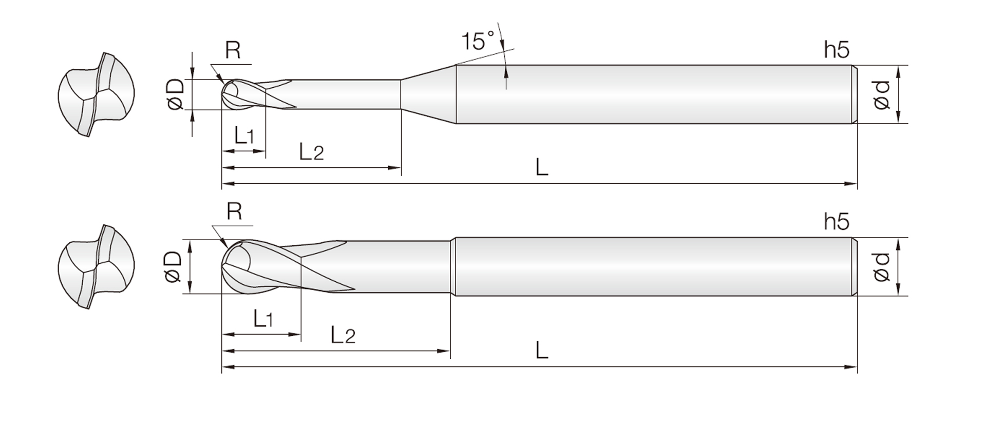 2HRB (Rippen-Kugelfräser)