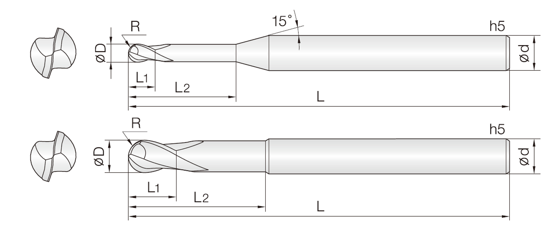 2HRBG (Rippen-Kugelfräser)