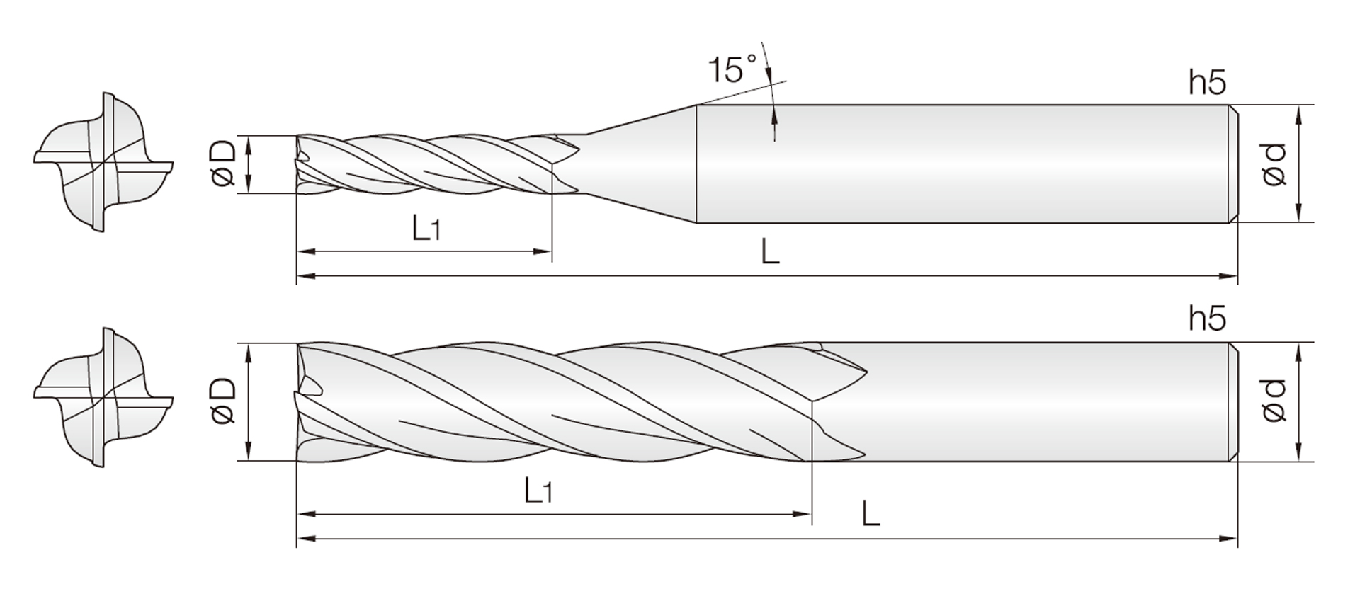 4LEMG (Standard Length End mills)