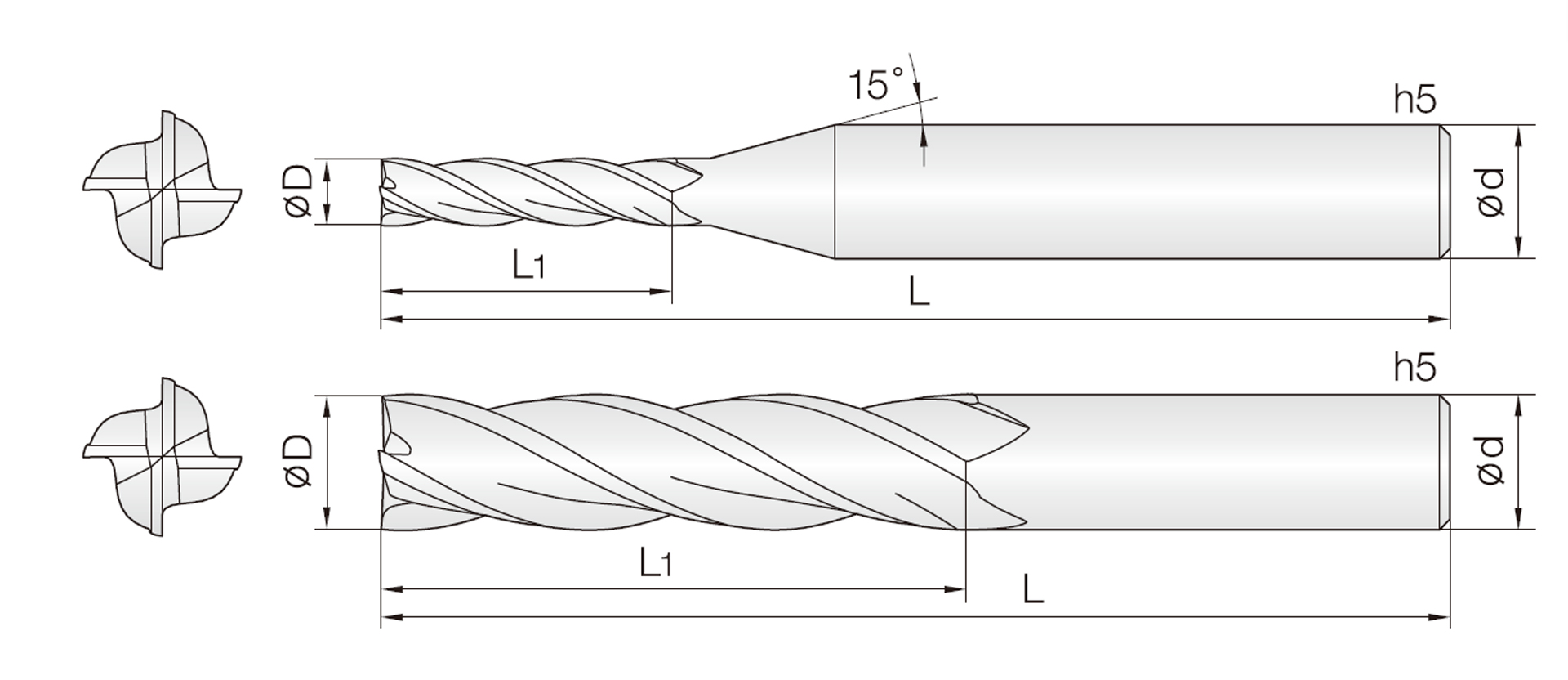 4GEM (langer Schaft Schaftfräser)