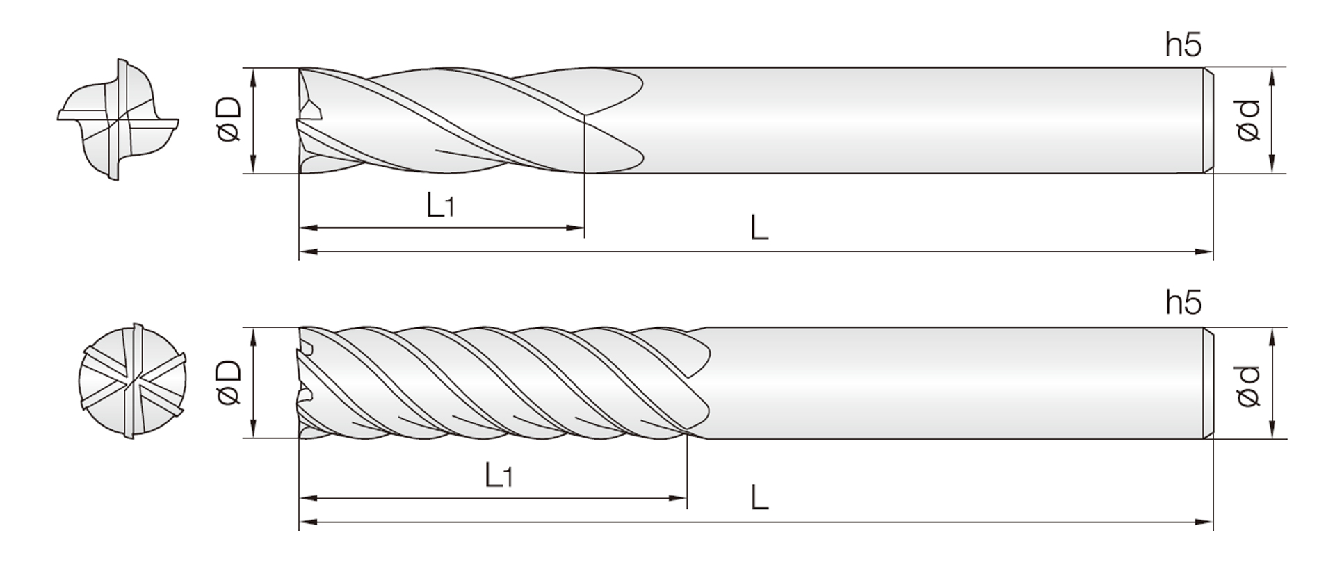4&6DEM (diamantbeschichtet Schaftfräser)