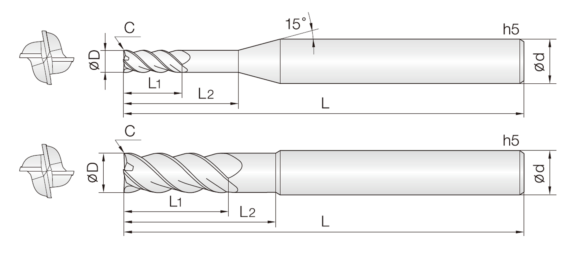 4SUV (for Heavy-Duty Cutting End mills)