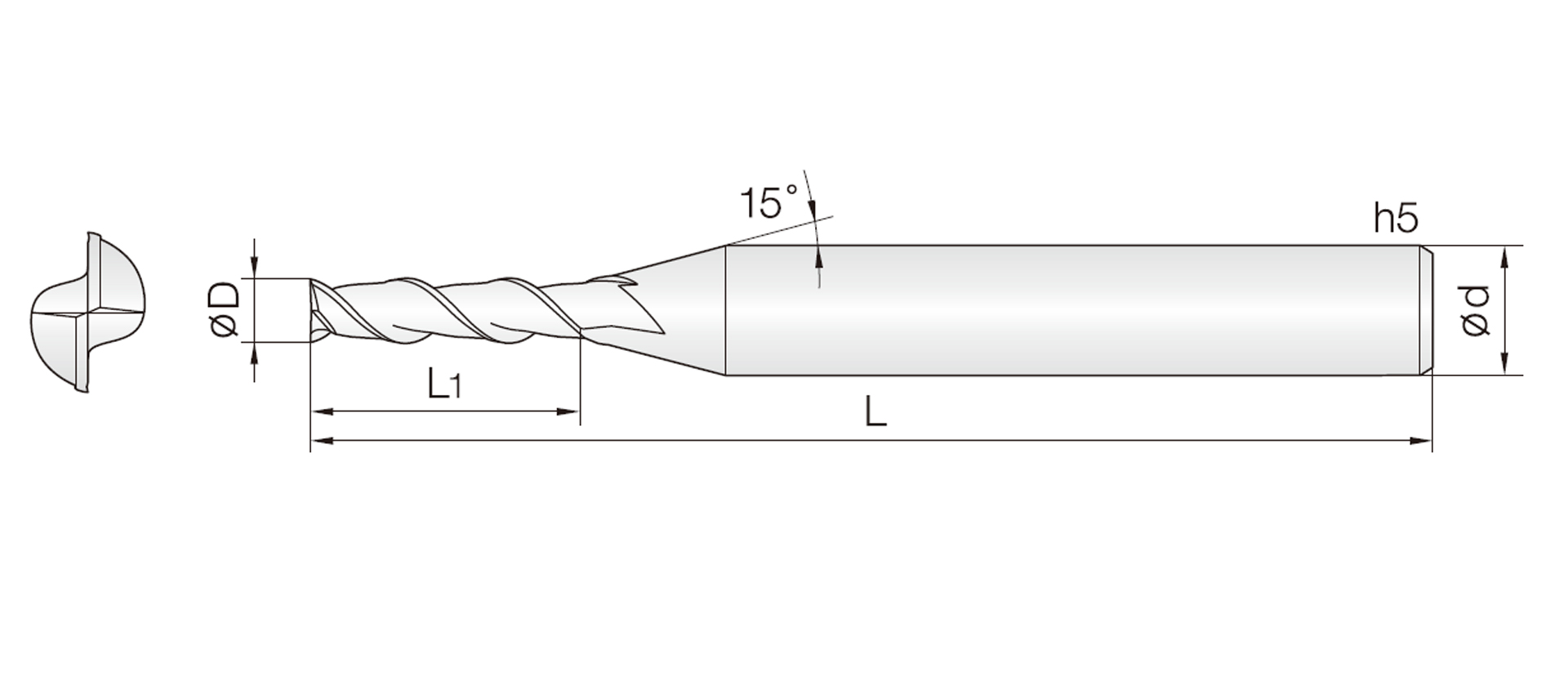 2ALE (45° Helix End mills)