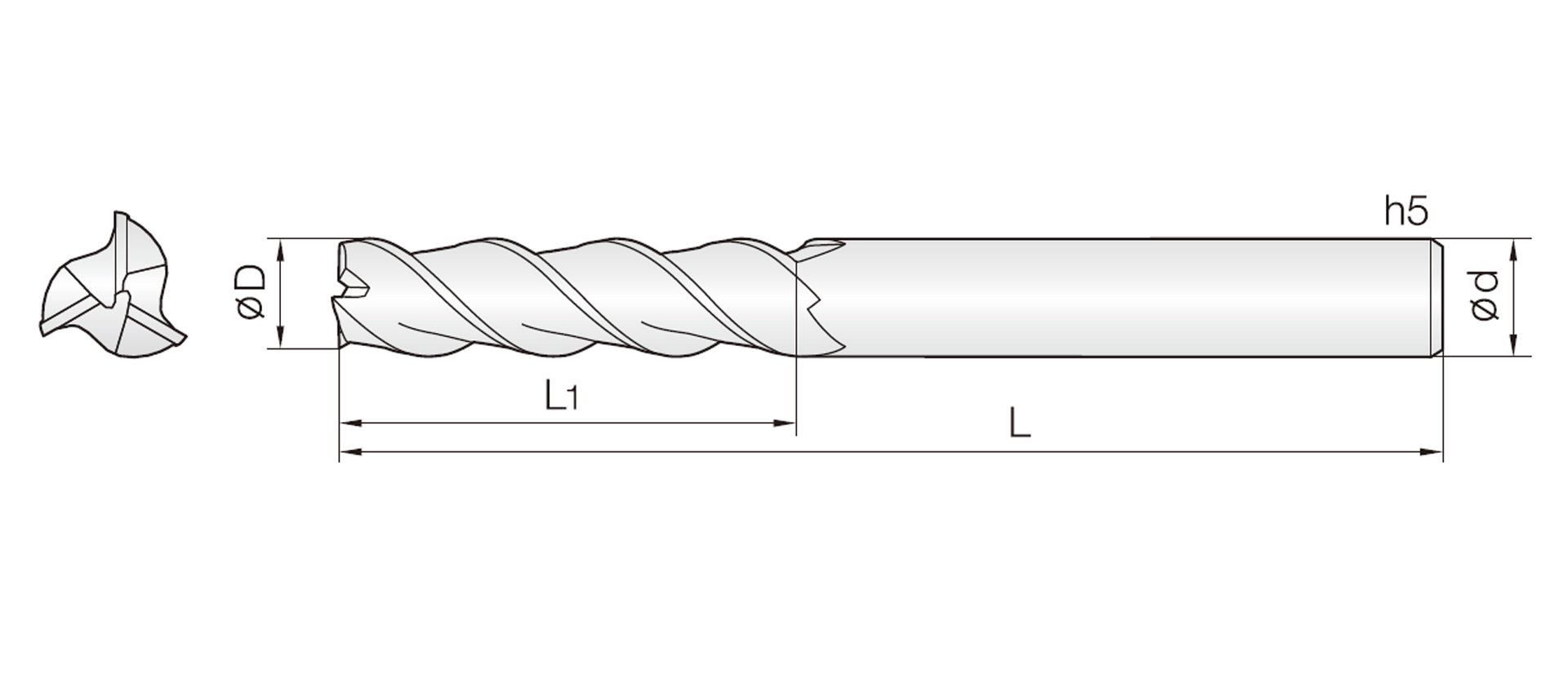 3ALE (45° Helix End mills)