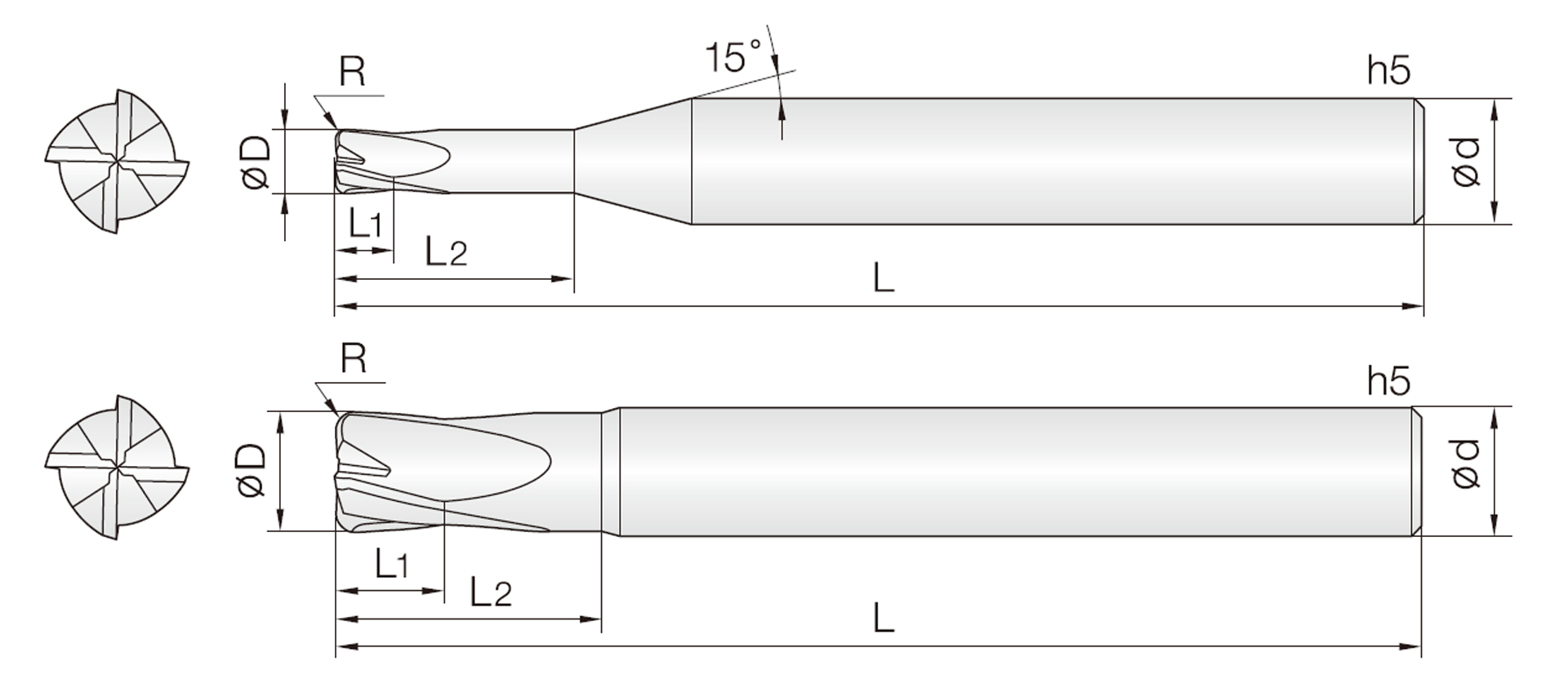 4RCUE (für schwere Zerspanung Hochvorschub Eckenradiusfräser)