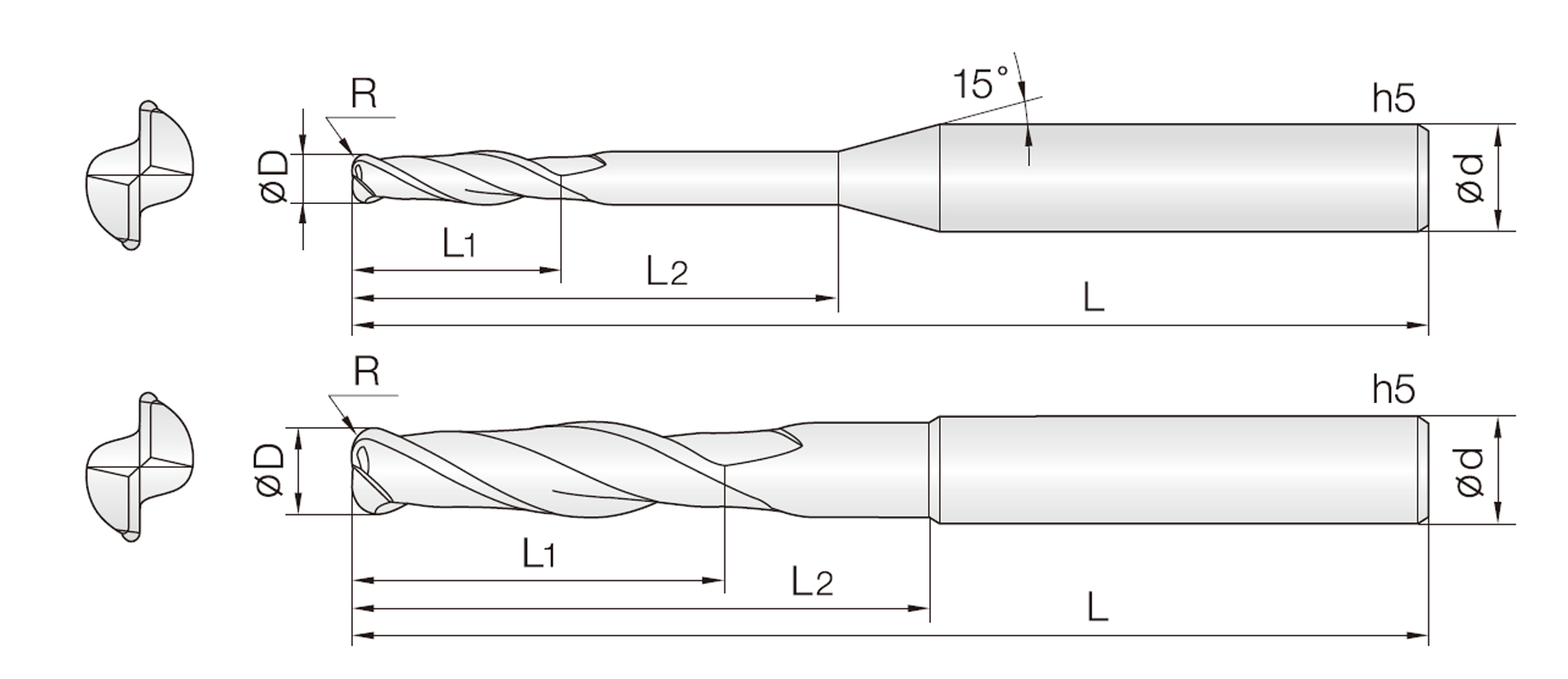 2DCR (diamantbeschichtet Torusfräser)