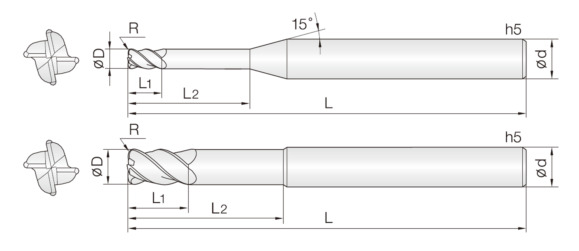 4SUCR (Rippen-Torusfräser)