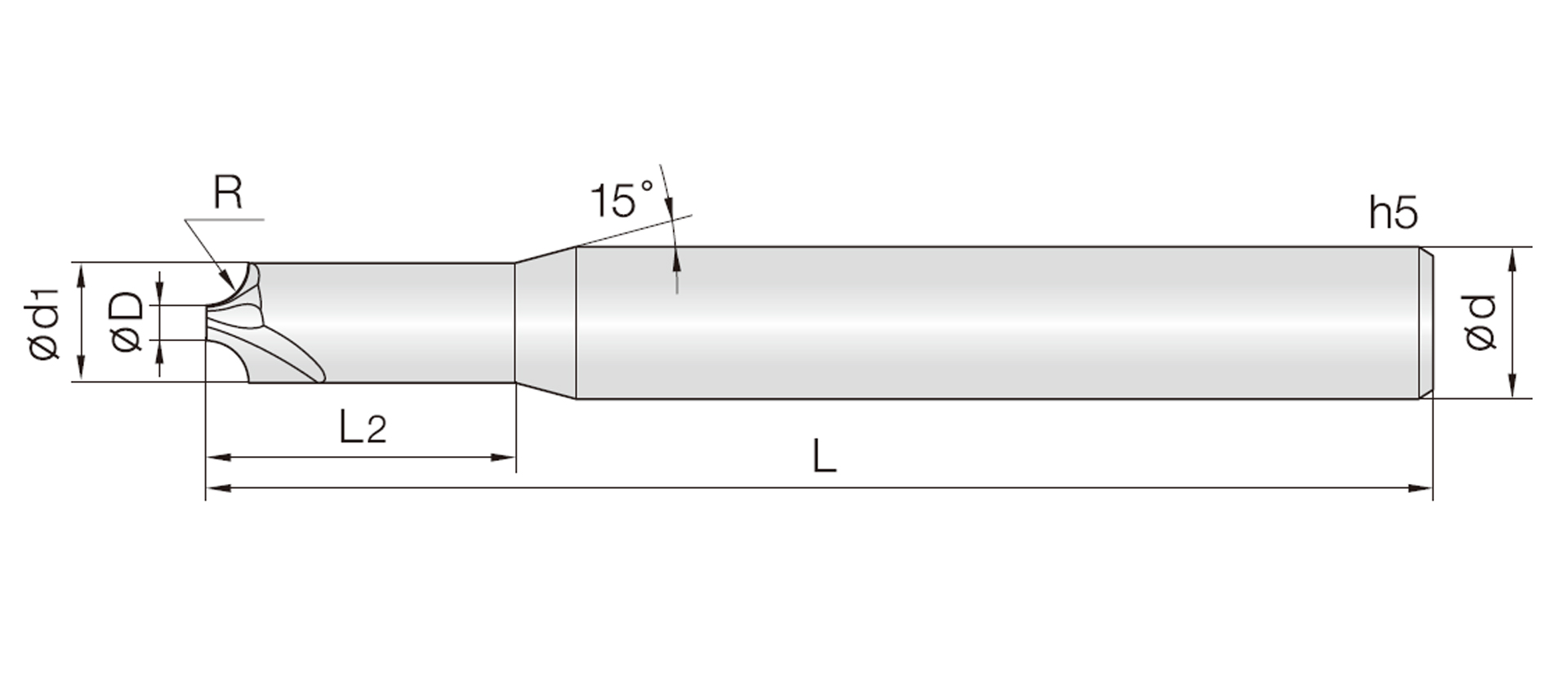 4RTE (konische Rippen-Schaftfräser)