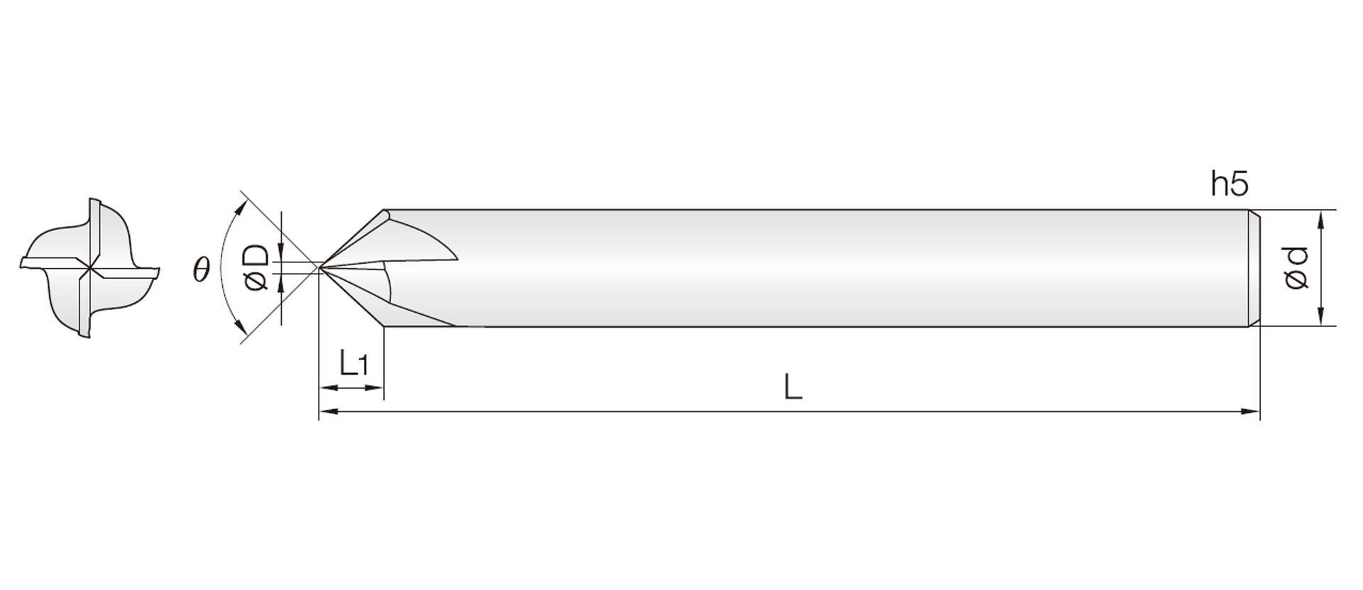 4STE (Straight-Flute Taper end mill)