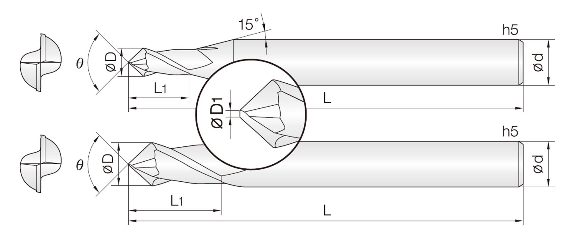 2CENE (Small-Diameter Chamfer end mill)