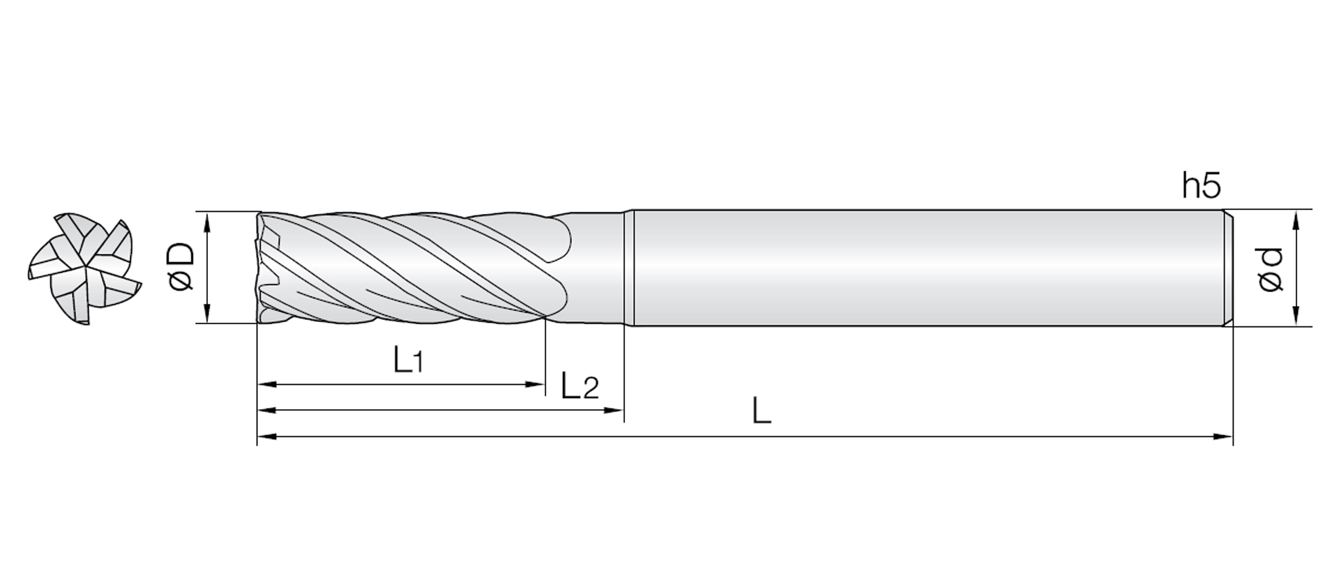 5VCC (High-Efficiency General-Purpose Chamfer-corner end mills)