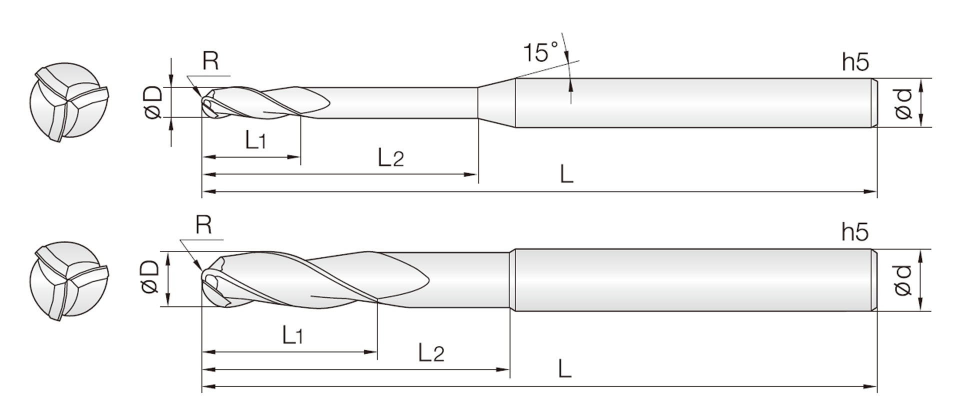3MRB (universell Mikro Rippen-Kugelfräser)