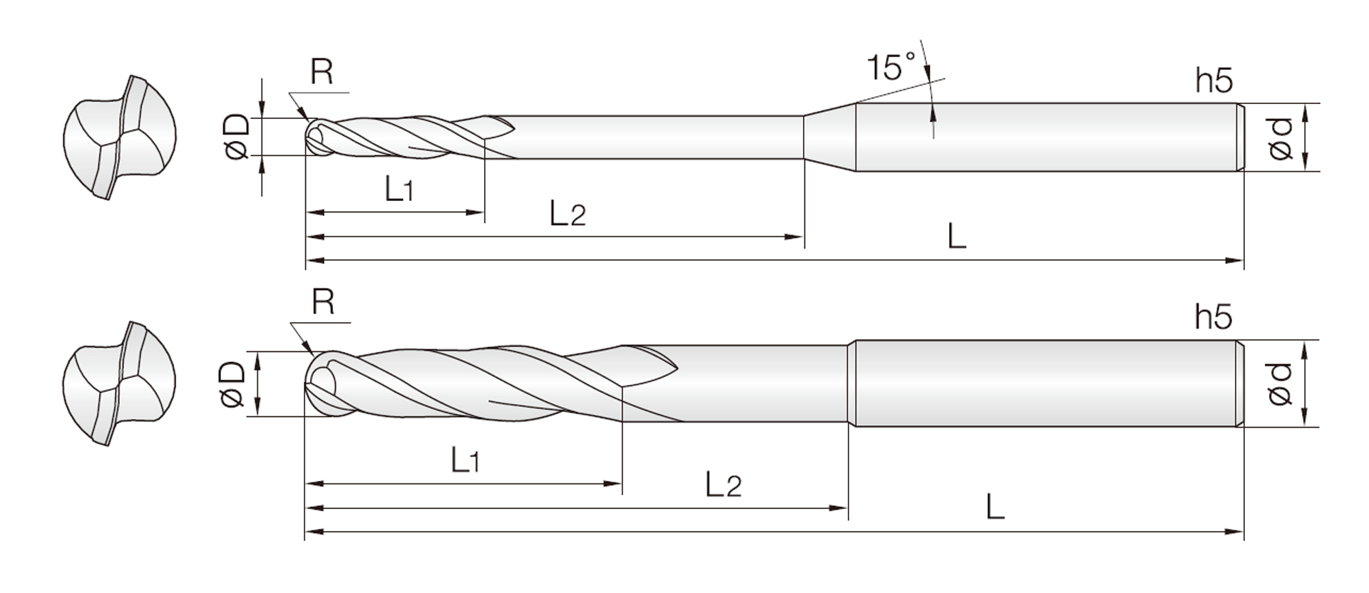 2DBE(diamantbeschichtet Kugelfräser)
